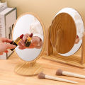 Wooden makeup mirror can be spliced with rotating mirror, desktop high-definition mirror, desktop dressing mirror, large princess makeup mirror.