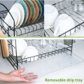 2 Layer Dish Drainer Cutlery Shelf Drying Holder Rack Drip Tray Mobile Kitchen Storage Kitchen Racks Stands  MA. 