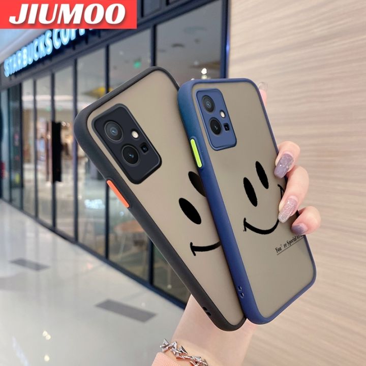 JIUMOO%20For%20vivo%20Y75%205G%20vivo%20Y55%205G%20IQOO%20Z6%205G%20Case%20Fashion%20Simple%20Smile%20Face%20Frosted%20Transparent%20Back%20Cover%20Lens%20Camera%20Protect%20Phone%20Case%20Edge%20Full%20Cover%20Casing%20Hard%20Cases%20-%20Image%203
