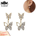 Women Full Rhinestone Butterfly Dangle Ear Jket Piercing Earrings Jewelry Gift. 