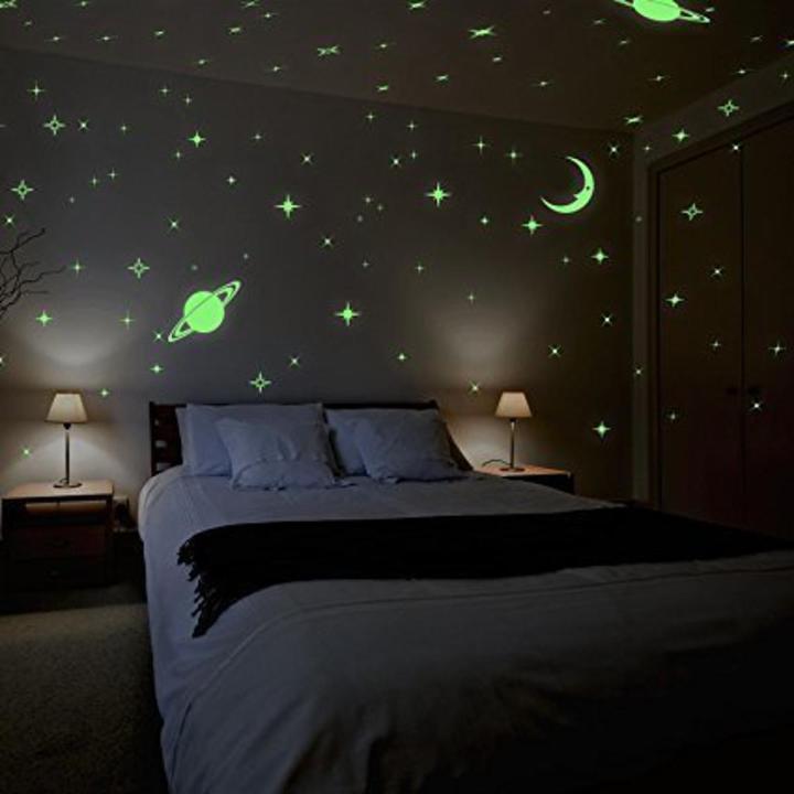 Wall Decoration star, moon & planet  Radium Sticker