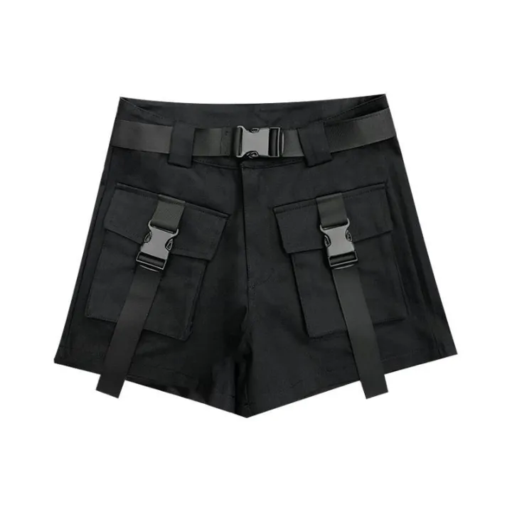 Cargo%20Shorts%20Women%20Pockets%20High%20Waist%20Summer%20Korean%20Style%20Students%20Thin%20Loose%20All-match%20Casual%20Wide%20Leg%20Harajuku%20Clothing%20Design%20-%20Image%202