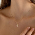 Dainty Cross Necklace For Women 18K Gold Plated stainless steel Cubic Zirconia Cross Pendant Necklace Jewelry. 