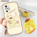 AMORVOR for Redmi Note 10 Pro / Note 10 Pro Max Back Cover (With Free Holder) Cute Lovely Soft Wavy Phone Case Camera Protection Transparent TPU Soft Cover. 