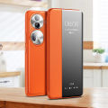 Applicable opporeno11 Phone case reno11pro Protective Case Flip Leather Case Drop-Resistant Ultra-Thin Plain Leather. 