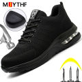 【selevn roind】 Fashion Safety Shoes Men Boots Steel Toe Shoes Men Puncture-Proof Work Sneakers Male Shoes Work Boots Indestructible Footwear.