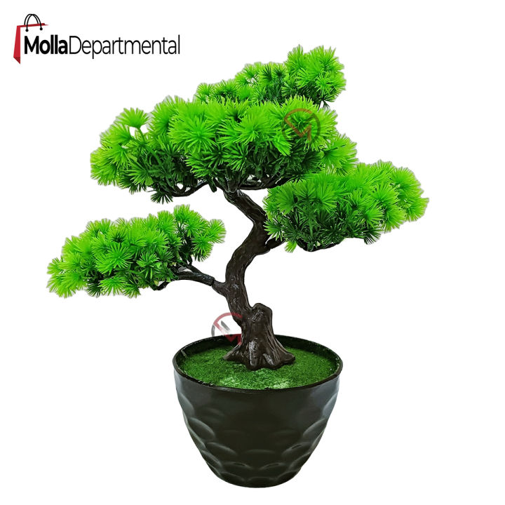 Artificial Bonsai Tree Plant with min square top Plants Indoor Artificial Greenery Bonsai Trees Office Room Desktop Decor