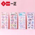 Kawaii Sanrio Shake Water Stickers Anime Cute Hello Kitty My Melody Kuromi Crystal Sticker 3d Decorative Bubble Stickers Gift. 