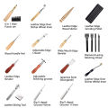 18pcs Leather Tooling Kits Include Awl Polish Tool Punch Tool Leather Craft Punch Tools Kit For Beginner Professionals. 