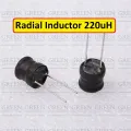 5pcs Radial Inductor 220uH Magnetic Core Ferrite Drum Core Choke Power Inductor Through Hole Lead For PCB Board Electronics Projects DIY. 