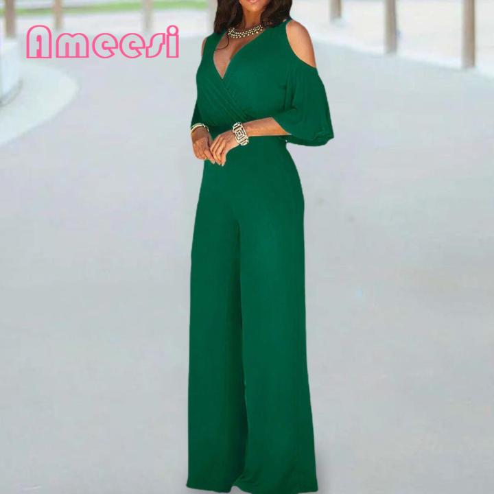 Party%20Romper%20Solid%20Color%20Wide%20Leg%20Jumpsuit%20Summer%20Jumpsuit%20-%20Image%205