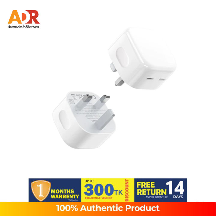 JOYROOM L-2P356 35W Dual Type-C PD Fast Charger, UK Plug (White)
