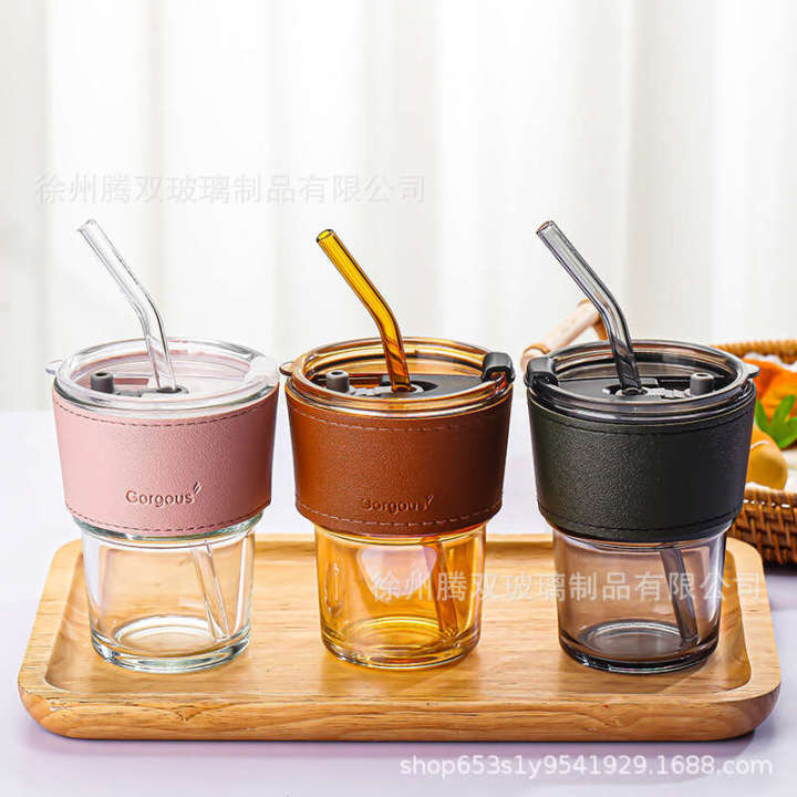 Internet%20celebrity%20high%20aesthetic%20bamboo%20joint%20ins%20portable%20coffee%20with%20lid%20creative%20office%20glass%20straw%20cup%20-%20Image%204