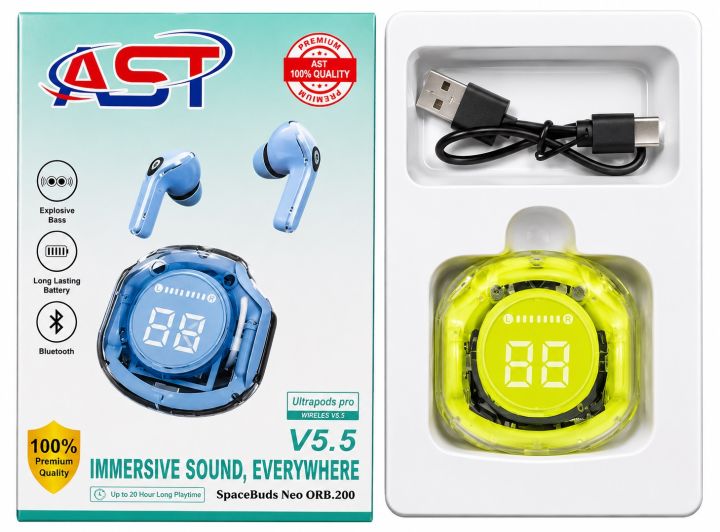 Ultrapods%20Pro%20True%20Wireless%20Earbuds%20-%20Transparent%20Design,%20Bluetooth%205.3,%20Waterproof%20with%20Display%20by%20ast%20-%20Image%205
