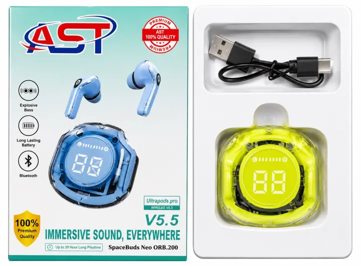 Ultrapods%20Pro%20True%20Wireless%20Earbuds%20-%20Transparent%20Design,%20Bluetooth%205.3,%20Waterproof%20with%20Display%20by%20ast%20-%20Image%205