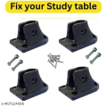 4Pcs Foldable Laptop Table Leg Brackets / Connector – Durable Iron Connectors for Portable Desk Repair (Black Finish). 