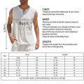 Casual Summer Men Cotton Linen Tank Top Solid Color Sleeveless V Neck Loose Bandage Pocket Vest Tops Men'S Blouse Shirt Clothing.