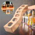 Shot Glass Holder Set-1Oz/30Ml Shot Glass Set Bamboo Shot Glass Holder, 6Pcs Shot Glass Set, Perfect for Party, Bar. 