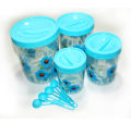 Transparent Plastic Long Spice Jar - 4Pes Set - Glass Jar.