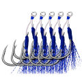 5 Pairs Lure Fishing Hook Sea Fishing High Carbon Steel Hook With Feather Fishing Gear Accessories. 