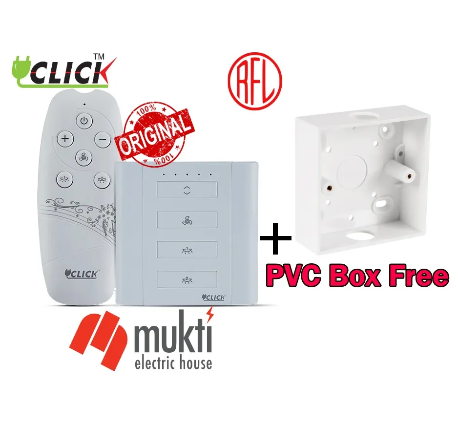 Click Wireless Remote Control Switch with PVC Box Free 1 Year Brand ...