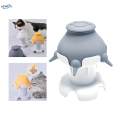 Pet Milk Bowl Pets Nursing Bottle Anti Choking 5 Nozzles Nursing Station Gray Hollow Base.