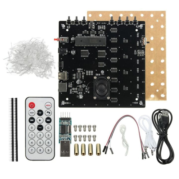 Large 3D Square 8x8x8 LED Blue Light Cube MP3 Music Spectrum PCB Board