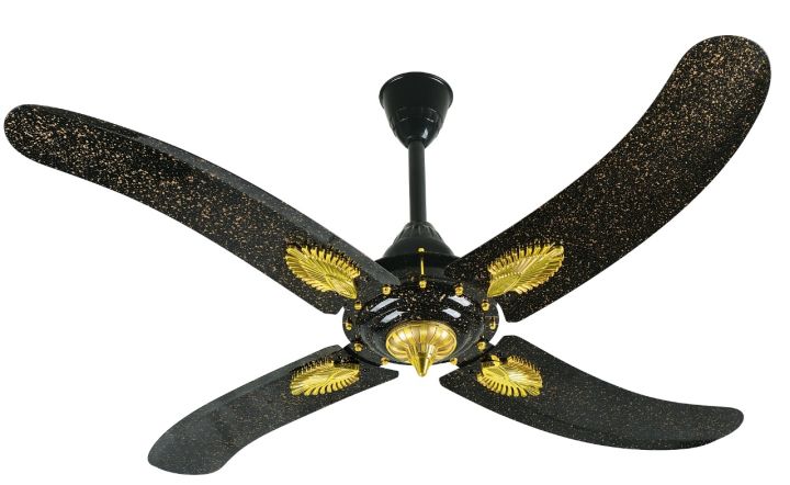 Pak Punjab SUPER REGAL (BLACK + GOLDEN) 4 Blades 56 Inch Ceiling Fan - Made in Pakistan