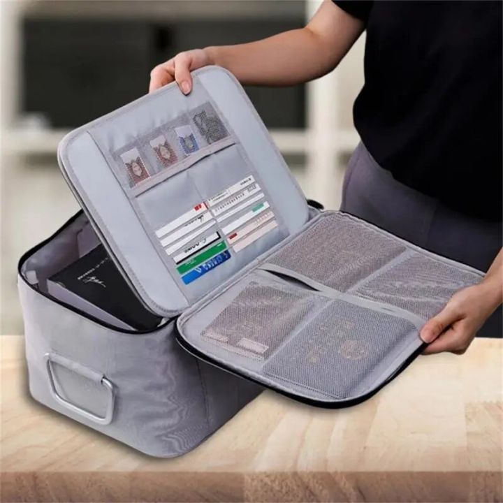Fireproof Document Storage Bag Organizer Women Travel Files