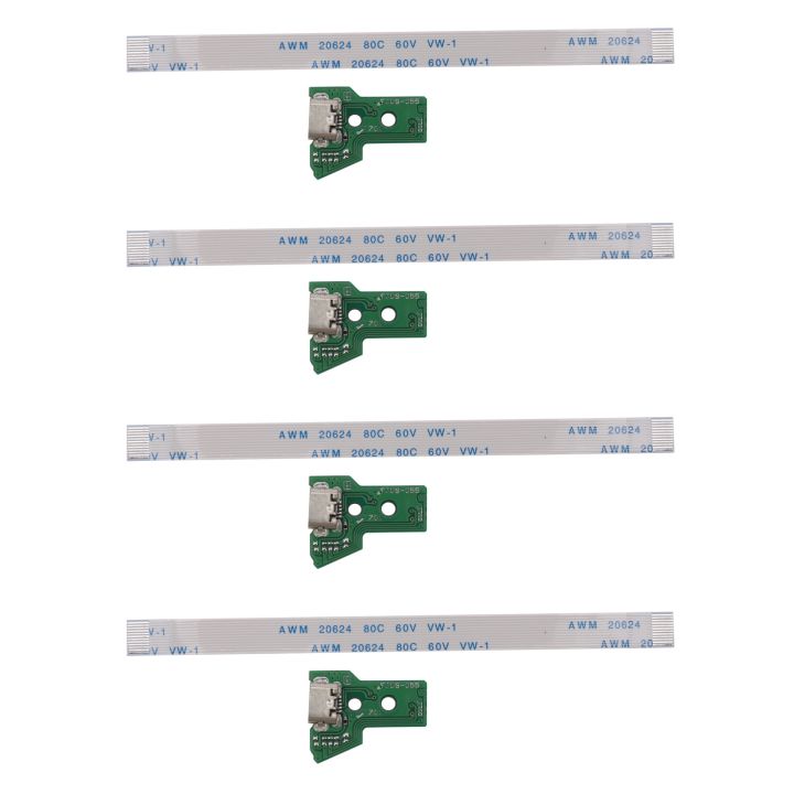 4X%20for%20SONY%20PS4%20Controller%20USB%20Charging%20Port%20Socket%20Board%20JDS-055%205TH%20V5%2012%20Pin%20Cable%20-%20Image%202