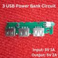 3 USB Power Bank Circuit Input DC 5V 1A Micro USB Socket Output DC 5V 2A 1A Three USB & BMS Protection Lithium Battery 3.7V 14500 18650 Battery Mobile Phone Charging Module. 