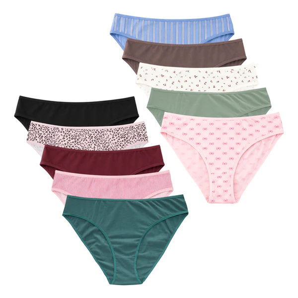 Pack of 5 Pcs Assorted Ladies Half Back Coverage Cotton Brief Panty From Levin