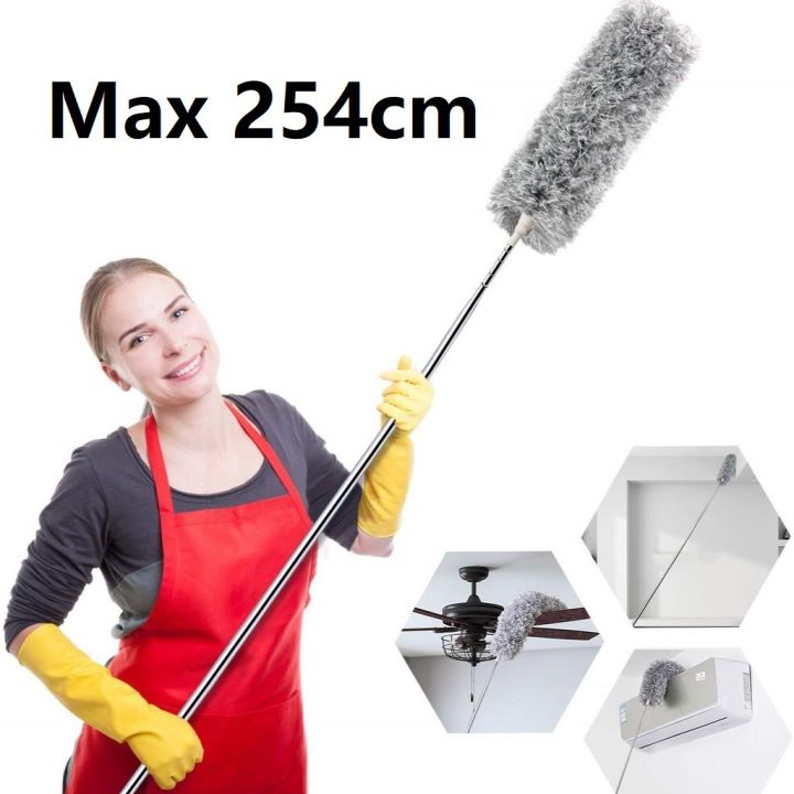 8.5 Feet Microfiber Dusting Retractable Household Cleaner Feather ...