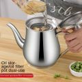 Strainer oiler stainless steel household leak-proof hip flask ounce pot pour oil bottle kitchen supplies oil cans seasoning jars. 