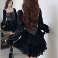 IELGY tie-dye irregular dress women's fashion waist western style dress. 