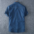 Men's Blue Denim Shirts Short Sleeve Jean Shirts New Summer High Quality Men Cotton Light Blue Denim Shirts Plus size L-8XL.
