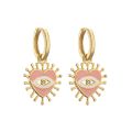 HECHENG,1 pair,Love Heart Shape Evil Eyes Drop Earrings For Women Vintage Statement Crystal Dangle Jewelry.