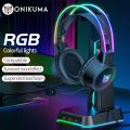 ONIKUMA Gaming Headset with Dynamic RGB Light Detachable Cat Ears Mouse Holder Esports Package Wired Headphones with Mic for PC. 