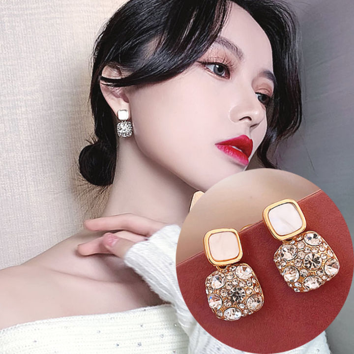 Luxury%20Female%20Crystal%20Zircon%20Stone%20Earrings%20Purple-Pink-Black-White%20Fashion%20Silver%20Color%20Jewelry%20Vintage%20Double%20Stud%20Earrings%20For%20Women%20-%20Image%204