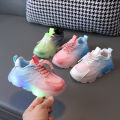 2023 Child Sport Shoes Spring Luminous Fashion Breathable Kids Boys Net Shoes Girls LED Sneakers with Light Running Shoes.