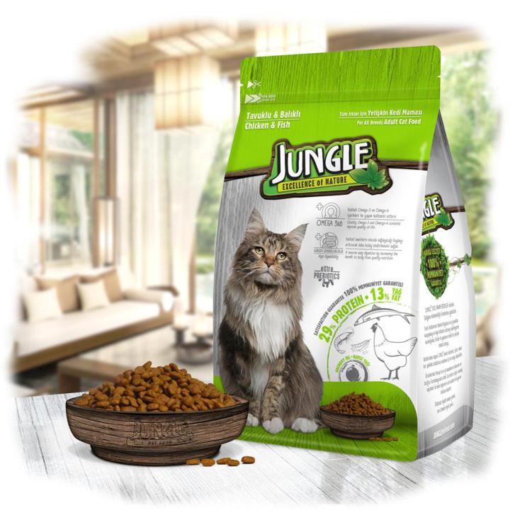 Jungle Adult Cat Food Chicken & Fish 500gm