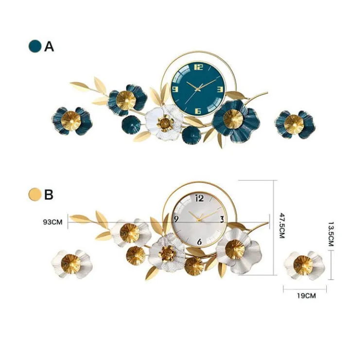 Light%20Luxury%20Wall%20Clock%20Metal%20Decorative%20Style%20Creative%20Flower%20Clock%20-%20Image%204
