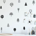 Cute Woodland Pine Tree Wall Decals Nursery Art Decor Forest Vinyl Wall Stickers Kids Bedroom Natural Decoration.