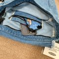 New Korean Casual Women's Cross-Body Bag Cross-Border Washed Denim Messenger Bag Holiday Shopping Trendy One-Shoulder Bag.