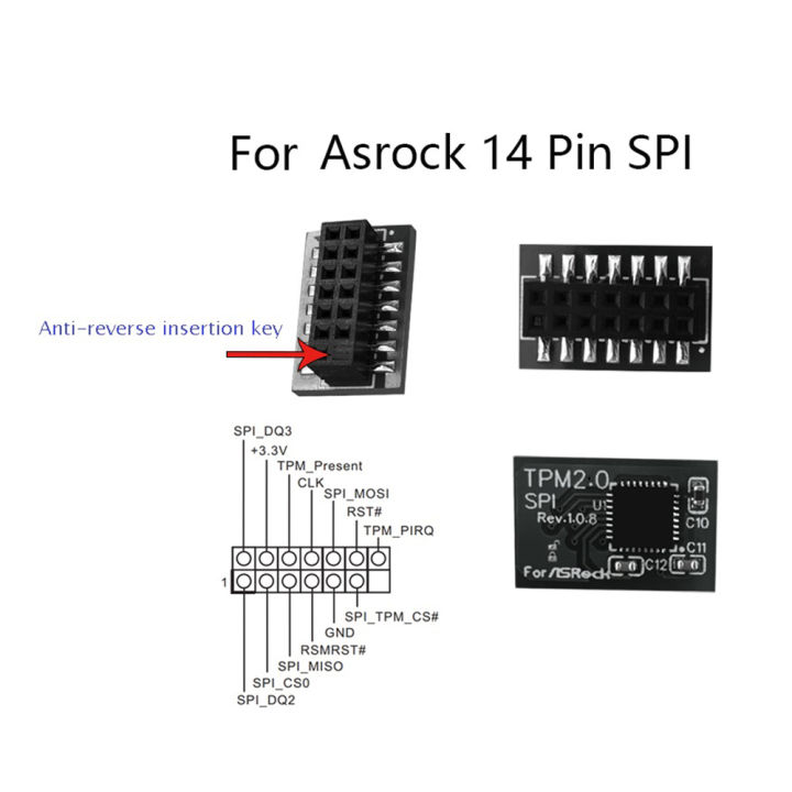 TPM%202.0%20Encryption%20Security%20Module%20Remote%20Card%2014%20Pin%20SPI%20TPM2.0%20Security%20Module%20for%20Motherboard%20-%20Image%202