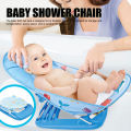 Baby Shower Chair 3 Level Adjustable Anti Slip Frame Cartoon Comfortable Baby Bath Net Chair for Travel. 