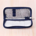Portable Insulin Cooler Bag Diabetic Insulin Travel Case Cooler Pill Box Aluminum Foil Ice Bag (Navy Blue).