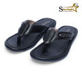 Black Leather Sandal For Men Starlight Shoes. 