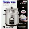 MIyako 2.8 Liter Automatic Rice Cooker - Double Pot with Glass Lid - ASL-28-YLD. 