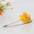Men's Suit Brooch MEN and WOMEN Rose Flower Coat Pin with Chain.